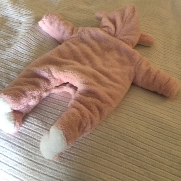 Baby Sherpa pink cozy one piece with ears - Picture 10 of 11